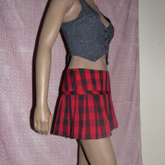 TRACY EVANS LIMITED PLAID MINI SKIRT SZ 13 - Picture 3 of 8